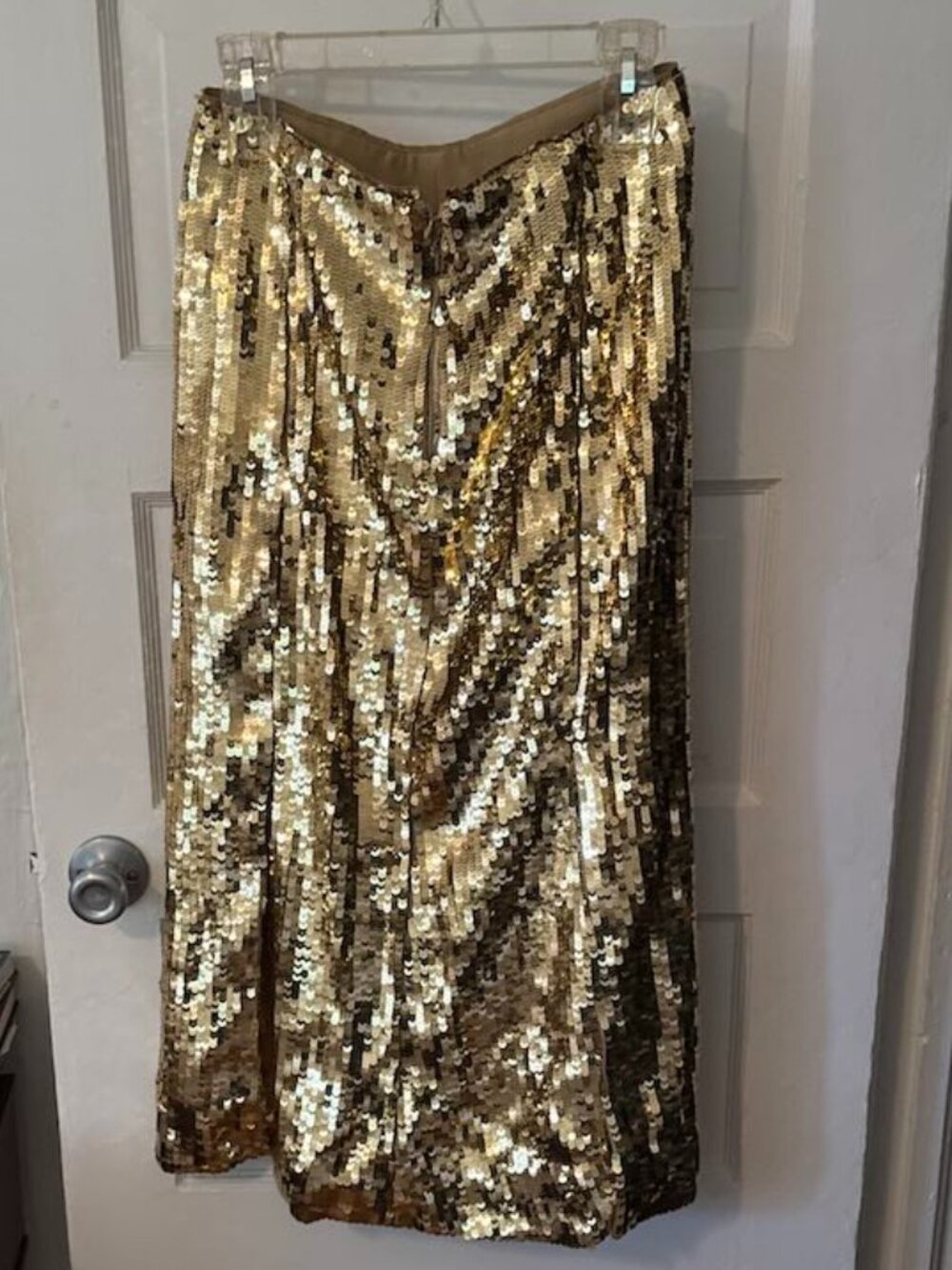 NWT J.Crew Collection Gold Sequin Slip Skirt - Size 4